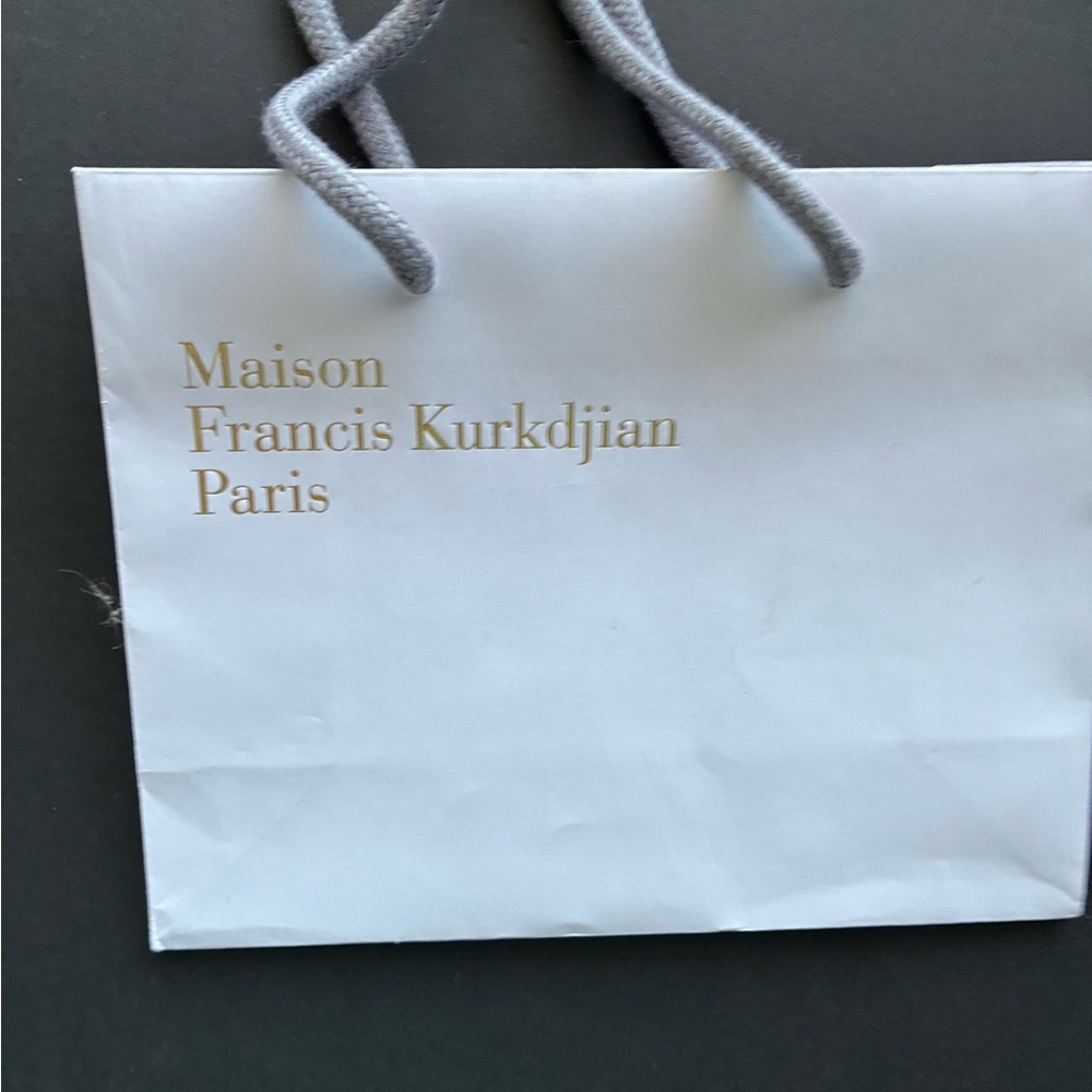 Maison Francis Kurkdjian White Bag with Gold Text